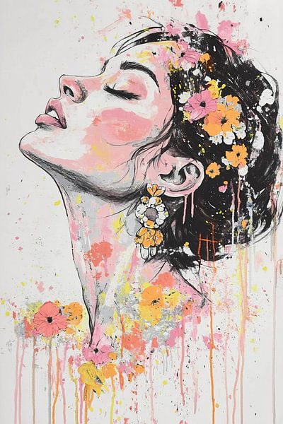 Vrouw bloemen van Zen en Meer