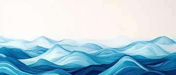 Douces vagues en bleu - Art abstrait sur Poster Art Shop