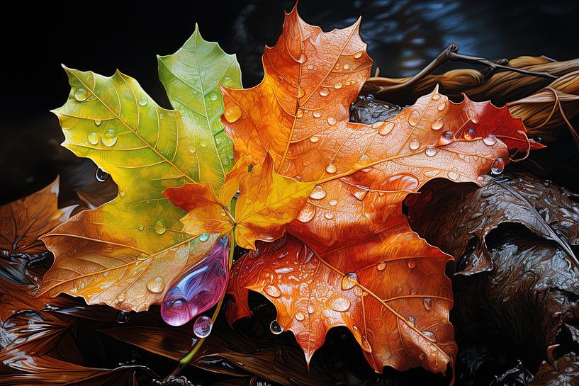Bunte Herbstblätter 1/4 von Hans-Jürgen Flaswinkel