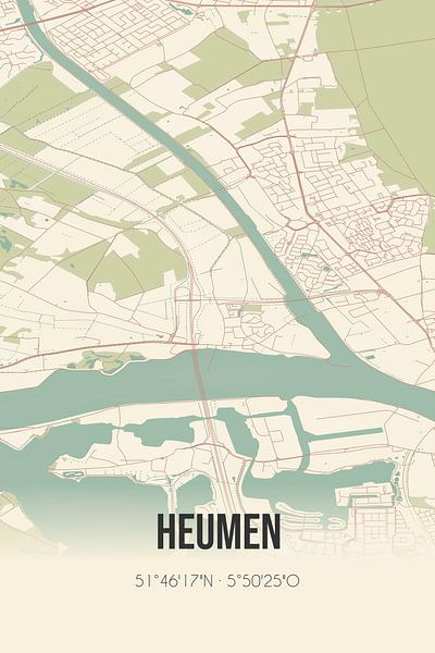 Vintage map of Heumen (Gelderland) by Prints of Place