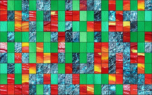 Dekoration grün rot blau