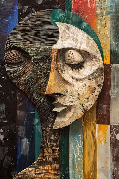 Abstract portret met levendige kleuren van Imperial Art House