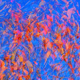 Rode herfstbladeren abstract van Torsten Krüger