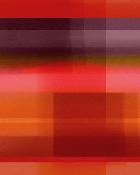 Abstract in neon earth tones. Red, terra, purple by Dina Dankers