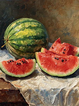Watermelon Slice Oil Painting
