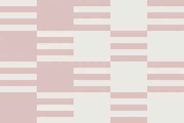 Dambordpatroon. Moderne abstracte minimalistische geometrische vormen in roze en wit 19 van Dina Dankers