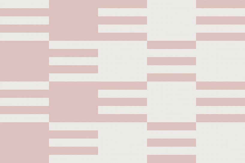 Schachbrettmuster. Moderne abstrakte minimalistische geometrische Formen in rosa und weiß 19 von Dina Dankers
