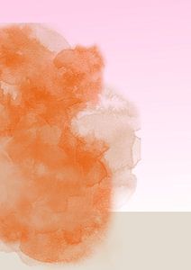 Neonorange vor einem zartrosa Hintergrund mit Farbverlauf