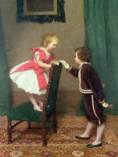 Flirt, de eerste voor Miss Lily, James Hayllar, 1867