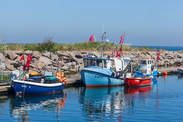 Oude vissersboten in de haven, Kühlungsborn, Mecklenburg-Vorpommern, Duitsland, Europa van Torsten Krüger