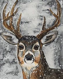 Watercolor deer
