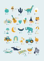 Alphabet poster nursery mint