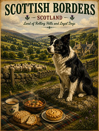 Un border collie dans les Scottish Borders sur Erika Kaisersot
