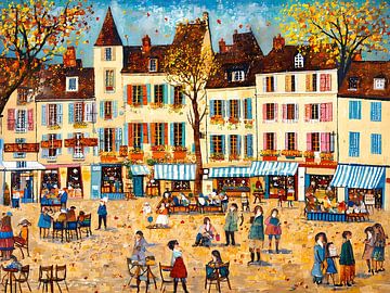 Frans stadje in de herfst