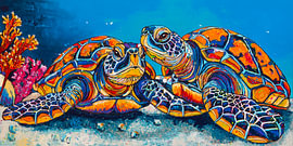 Bonded for Life: Sea Turtles by Happy Paintings / Renata Rolefes Art