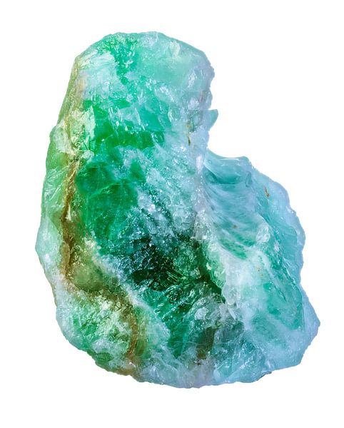 Green anventurine quartz on white background by ManfredFotos
