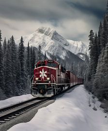 Train dans un paysage hivernal romantique
