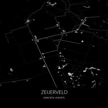 Black-and-white map of Zeijerveld, Drenthe. by Rezona