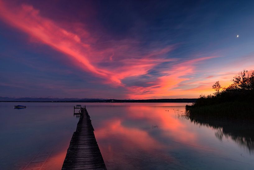 Evening red at the Ammersee by Andreas Müller