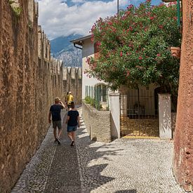 Smal steegje langs de stadsmuur in Malcesine van Heiko Kueverling