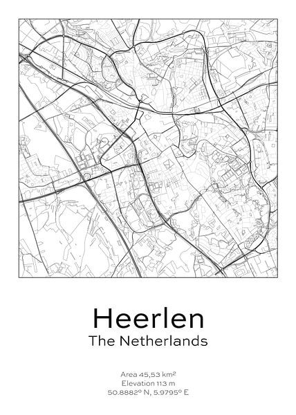 City map - Netherlands - Heerlen by Ramon van Bedaf