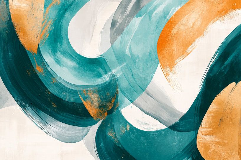Abstract colours in delicate waves by Poster Art Shop