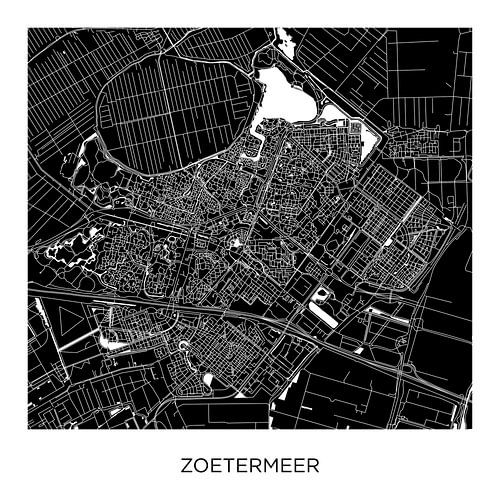 Stadtplan Zoetermeer Schwarz-Weiß | Quadrat