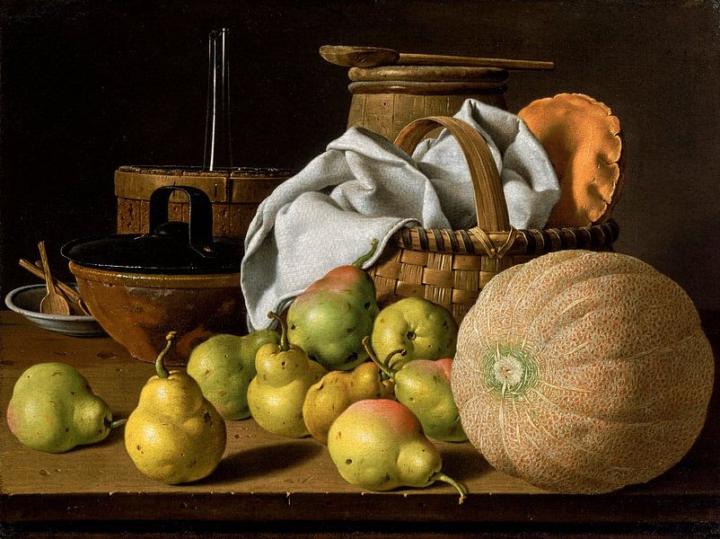 Stilleven met Meloen en Peren, Luis Eugenio Meléndez van Meesterlijcke Meesters