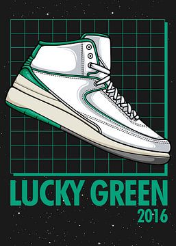 Air Jordan 2 Retro Lucky Green Sneaker van Adam Khabibi