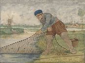 Fischer beim Sammeln seines Netzes, Hendrick Avercamp, 1595 - 1634 von Marieke de Koning Miniaturansicht
