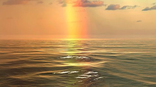 Regenbogen über dem Meer