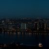 panorama of Rotterdam in the evening by W J Kok