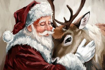 Warm embrace with reindeer von Imperial Art House