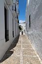 Kleine straat in een wit dorp in Spanje. van Gottfried Carls thumbnail