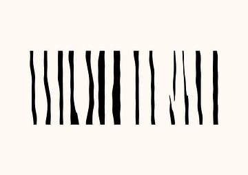 Organisch 12b | Zwart & Off-White Minimalistisch Abstract van Menega Sabidussi