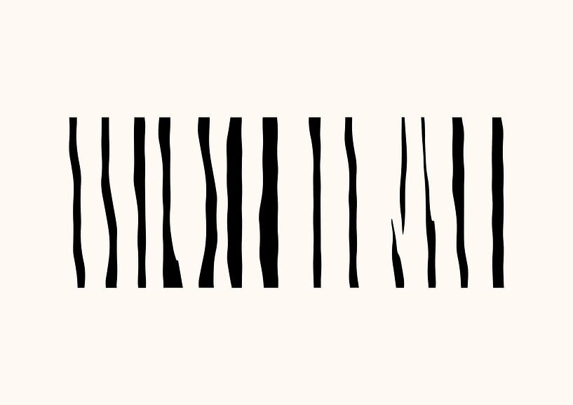 Organic 12b | Black &amp; Off-White Minimalistic Abstract by Menega Sabidussi