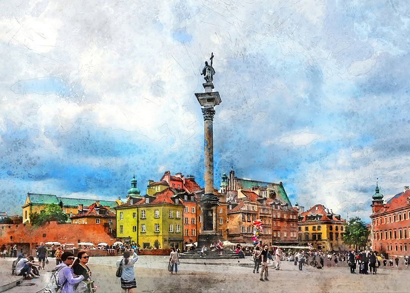 Warschau aquarel kunst #warsaw van JBJart Justyna Jaszke