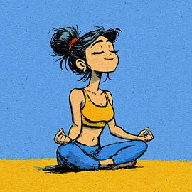 Woman in Yoga Silence by OMG Art
