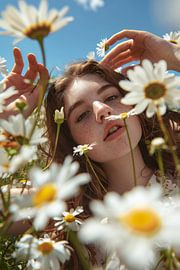 Mer de fleurs et rayons de soleil sur Poster Art Shop