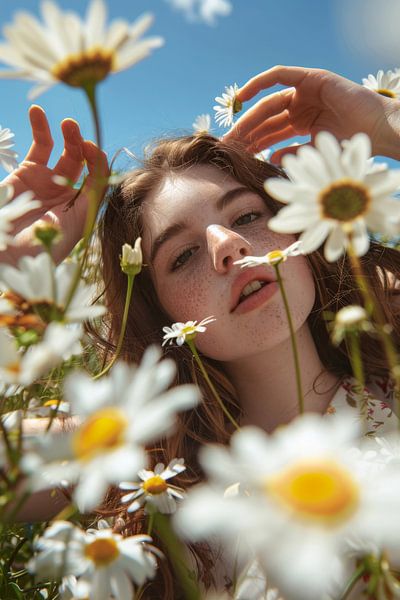 Sea of flowers and rays of sunshine by Poster Art Shop