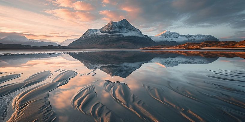 Goldenes Licht an Neuseelands Küste von fernlichtsicht