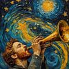 Van Gogh spielt Trompete in einer sternenklaren Nacht von MIROKKU