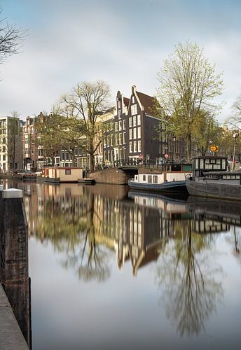 Canal and old houses in Amsterdam on Prinsengracht by Lorena Cirstea