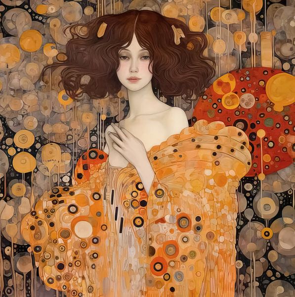 Another Girl of Gustav Klimt van Peridot Alley op canvas, behang en meer