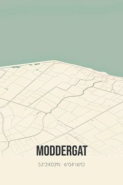 Vintage landkaart van Moddergat (Fryslan) van Rezona