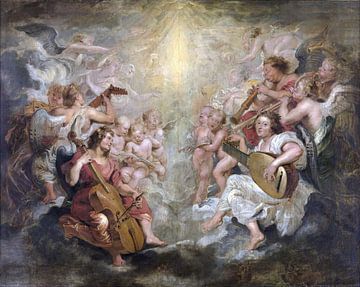 Engelen maken muziek, Peter Paul Rubens - 1627 van Atelier Liesjes