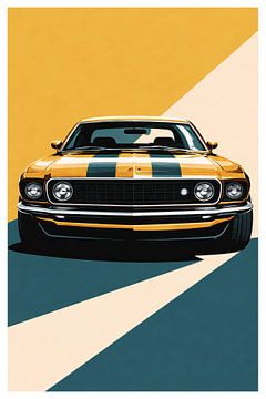 Retro Muscle Car Front View by irgian firmansyah
