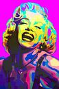 Marilyn Monroe Pop Art Rosa Gelb Türkis von Art By Dominic Miniaturansicht