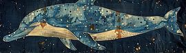 Whale Night Blue | Galaxy Glide Leviathan sur Peintures accrocheuses