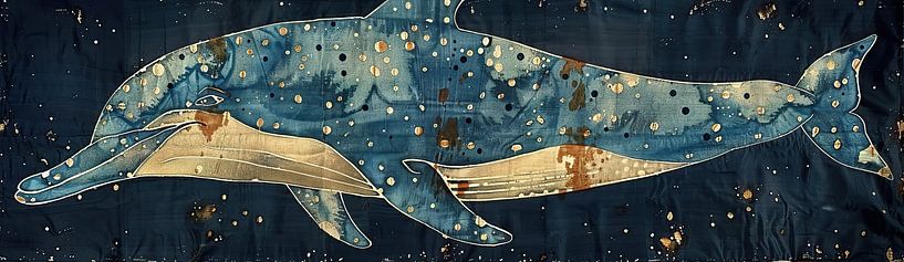 Whale Night Blue | Galaxy Glide Leviathan by Eye catching paintings